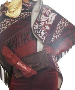 Loro Piana Scialla Flamenco Leather Fringed Cashmere Shawl