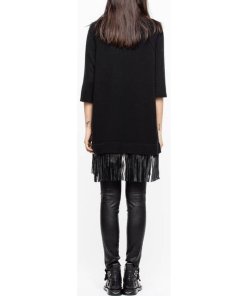 Zadig Voltaire Leather Trimmed Cashmere Cardigan