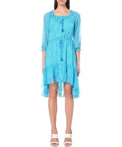 Diane Von Furstenberg off-shoulder chiffon dress blue