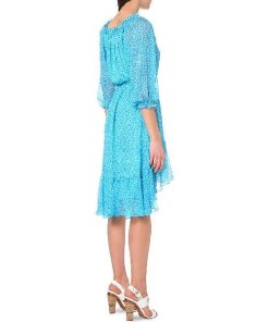 Diane Von Furstenberg off-shoulder chiffon dress blue