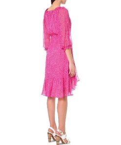 Diane Von Furstenberg off-shoulder chiffon dress red-10