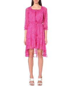 Diane Von Furstenberg off-shoulder chiffon dress red