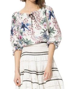Maje Lio Silk and Linen Blend Blouse