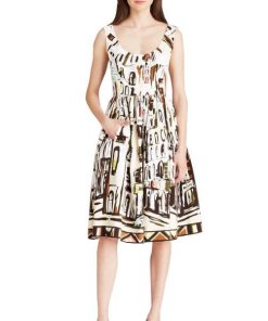 Kate Spade Landscape Print Empire Waist Dress