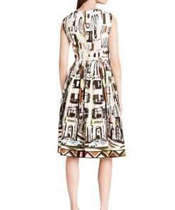 Kate Spade Landscape Print Empire Waist Dress