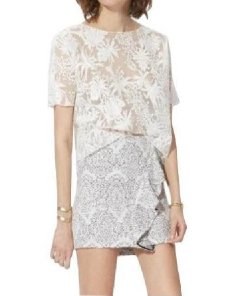 Maje Luxuriant Sheer Embroidered Organza Top