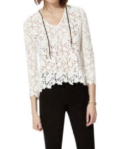 Maje Laponie Cotton Guipure Lace Blouse