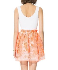 Maje Embroidered Organza Puffball Skirt