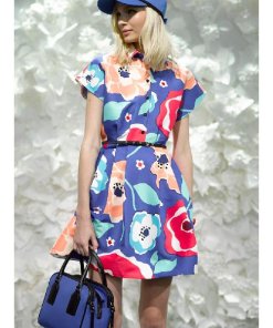 Kate Spade New York Fashion Week floral print belted dress