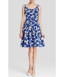 Kate Spade New York “stamped dots” fit and flare dress Evachic.com