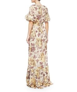 Diane Von Furstenberg Jane metallic printed silk chiffon maxi dress