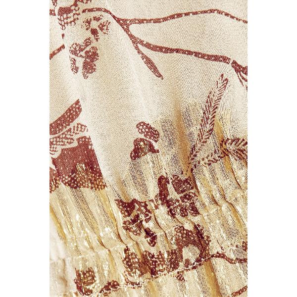 Diane von Furstenberg Jane Metallic Print Silk Chiffon Maxi Dress  evaChic