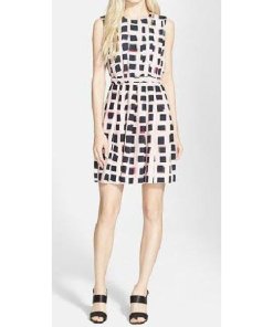 Kate Spade New York Abstract Sweets SS15 Pleated Dress