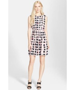 Kate Spade New York 'abstract sweets' pleated a-Line dress at evachic.com