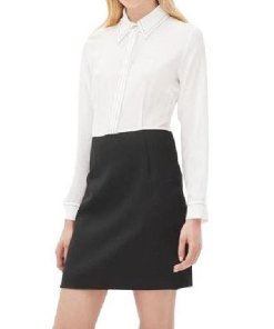 Sandro Rally Two Tone Silk Blend Dress