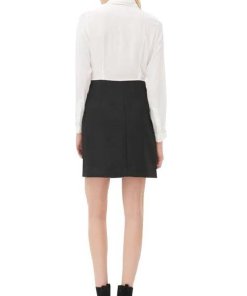 Sandro Rally Two Tone Silk Blend Dress