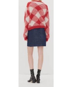 Sandro Sparks Plaid Mohair Sweater