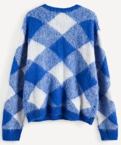 Sandro Sparks Plaid Mohair Sweater