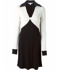 Color Black Twisted Wool Blend Dress