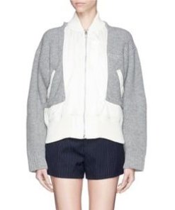 Sacai Luck Two-Tone Zip Up Cardigan