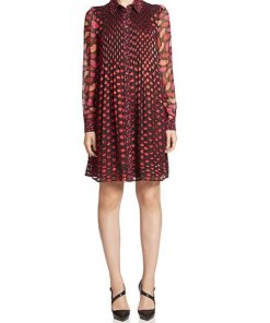 Diane von Furstenberg Makayla FW15 Pleated Chiffon Dress