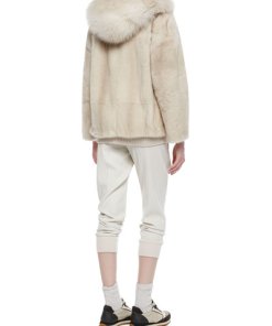 Brunello Cucinelli Mink Reversible Jacket with Fox Fur Hood
