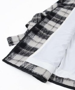 Kate Spade Woodland Mohair-Blend Belted Check Coat for Stylish Casual Moments