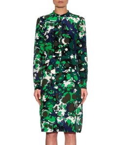 Bottega Veneta Marble Print Silk Dress