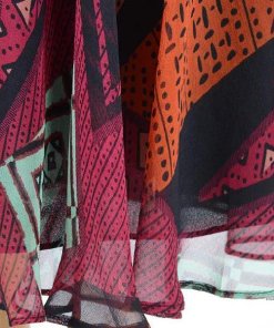 Diane Von Furstenberg Irina Tribal print Silk & Chiffon Combo Wrap dress