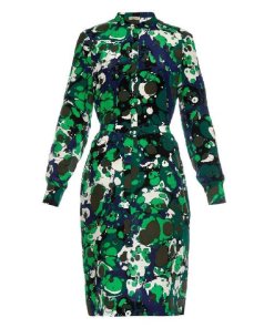 Bottega Veneta Marble Print Silk Dress
