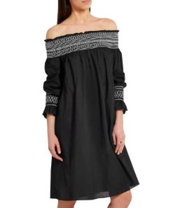 Maje Raffy Off-The-Shoulder Cotton Voile Dress