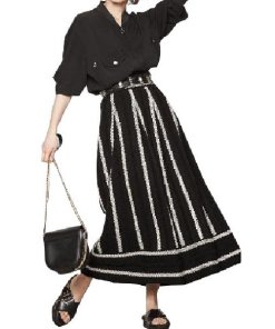Maje Jamais Jaquard Knit Maxi Skirt