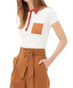 Sandro Samuela Ribbed Polo Shirt