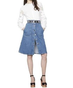 Maje Jordan Buttoned Denim Skirt