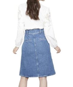 Maje Jordan Buttoned Denim Skirt
