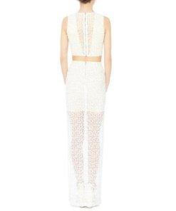 Alice + Olivia Misha Embroidered Lace Maxi Skirt