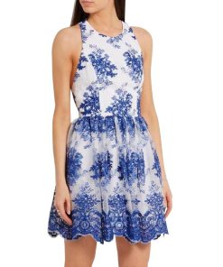 Alice Olivia Reggie Silk Embroidered Tulle Mini Dress