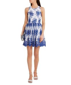 Alice Olivia Reggie Silk Embroidered Tulle Mini Dress