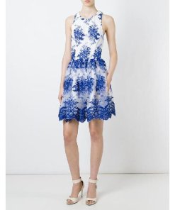 Alice + Olivia Reggie Silk Embroidered Tulle Mini Dress
