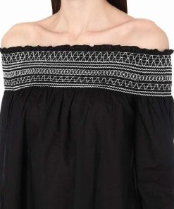 Maje Rafy Off-The-Shoulder Cotton Voile Dress