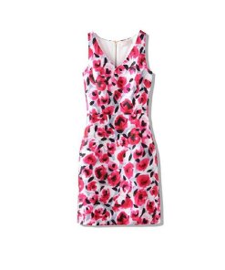 Kate Spade New York V-Neck Rosebud-Print Sheath Dress