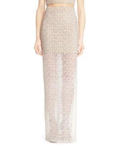Alice + Olivia Misha Embroidered Lace Maxi Skirt