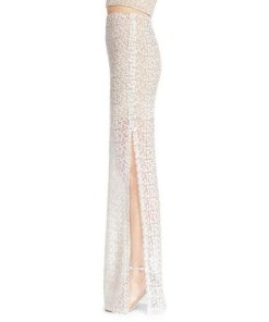 Alice + Olivia Misha Embroidered Lace Maxi Skirt