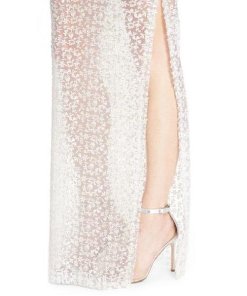 Alice + Olivia Misha Embroidered Lace Maxi Skirt