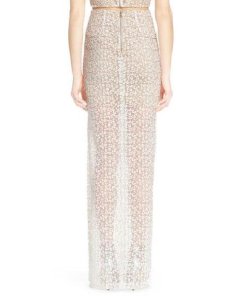 Alice + Olivia Misha Embroidered Lace Maxi Skirt