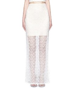 Alice + Olivia Misha Embroidered Lace Maxi Skirt