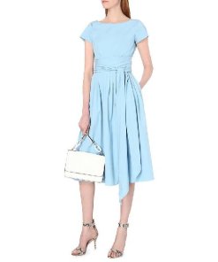 Michael Kors Collection Tie-Waist Cotton-Poplin Dress