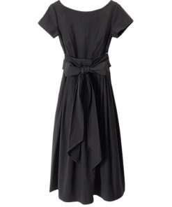 michael kors collection tie waist cotton poplin ress