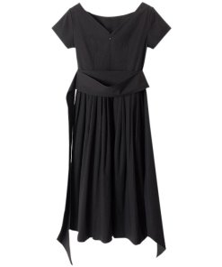michael kors collection tie waist cotton poplin ress