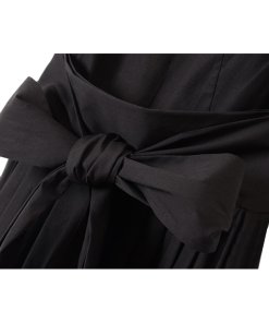 michael kors collection tie waist cotton poplin ress
